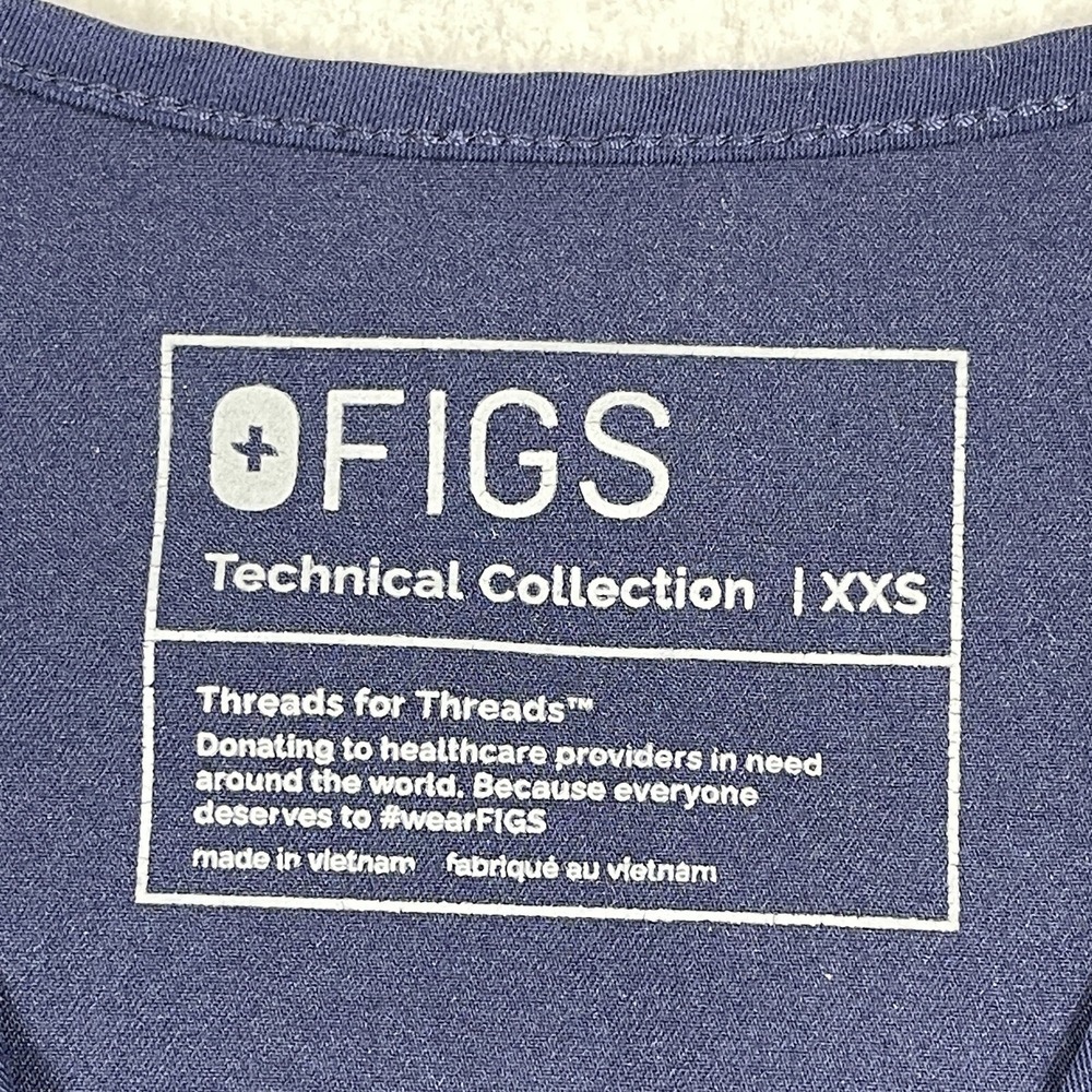 Figs Scrub Shirt‎ Womens XXS Blue Casma 3 Pocket Top RN Nurse Healthcare FW1100 - Picture 4 of 12
